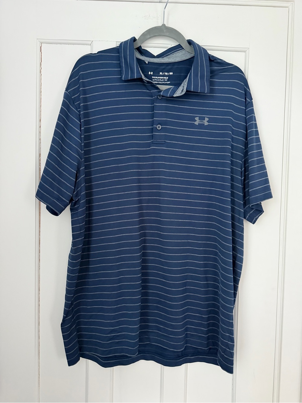 Under Armour Men’s Navy Blue Striped Polo